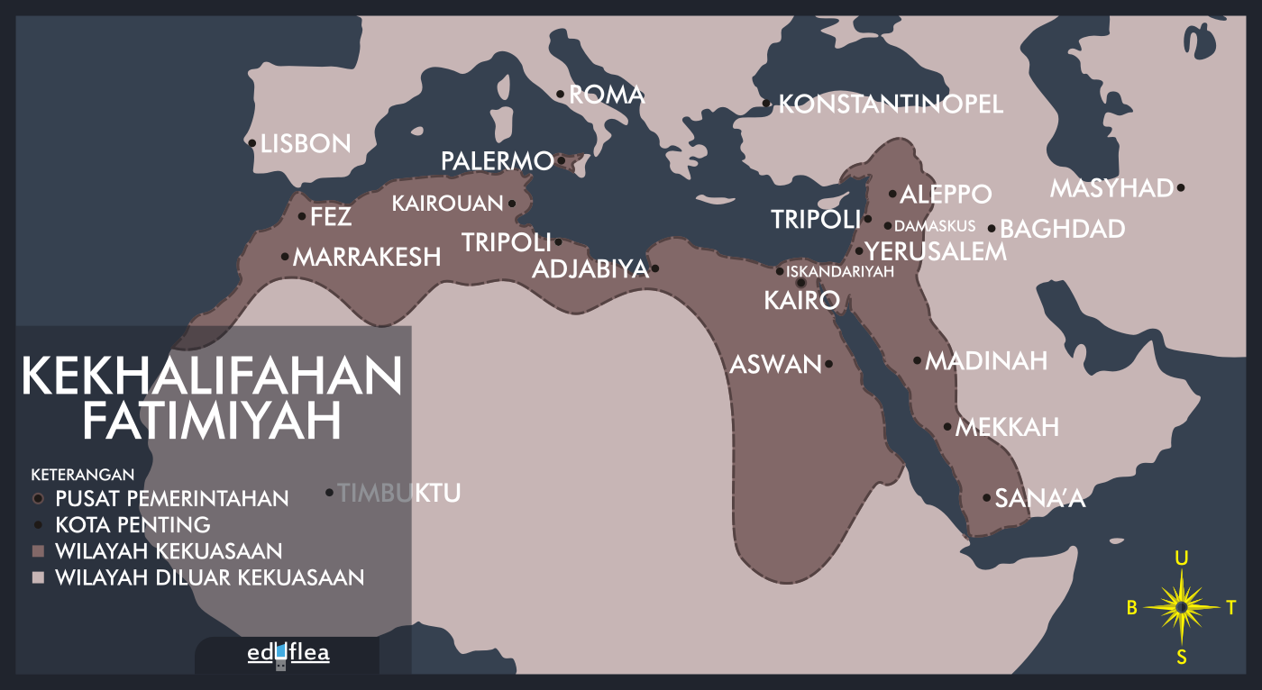 Hasil gambar untuk Wilayah kekuasan Daulah Fatimiyah di masa keemasannya