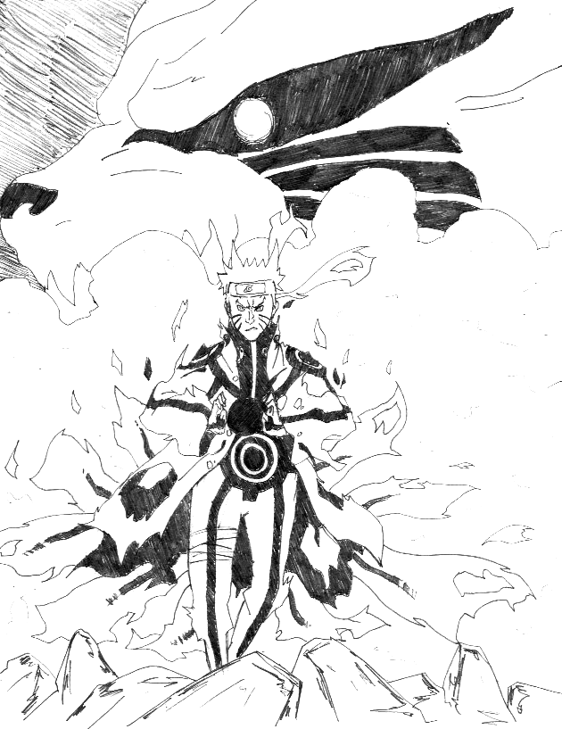 naruto nine tails mode coloring pages - photo #22