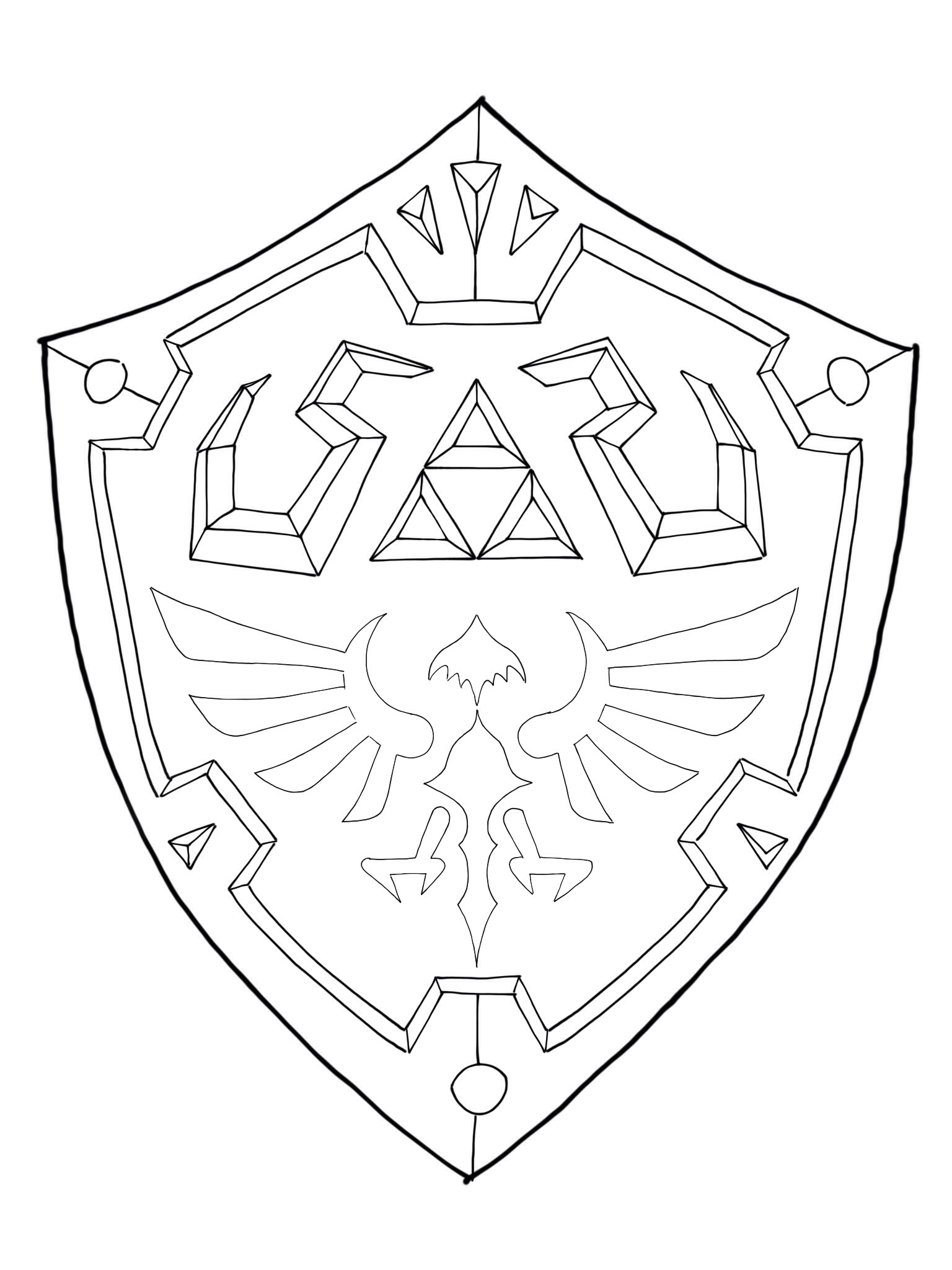 zelda shield and sword coloring pages - photo #3