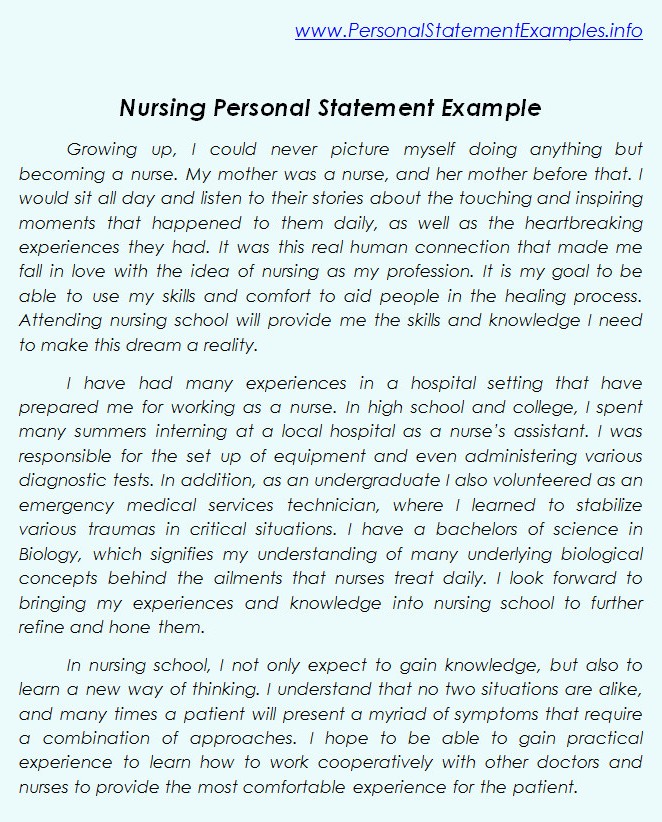 Nursing personal statement help