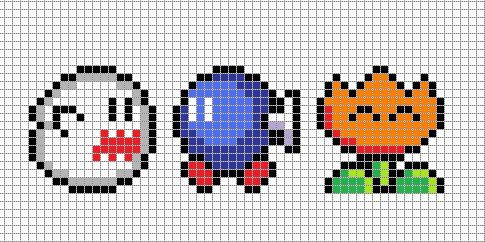8 bit pixel art grid