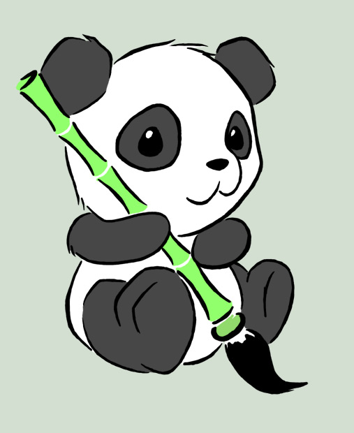 panda clipart black white - photo #36