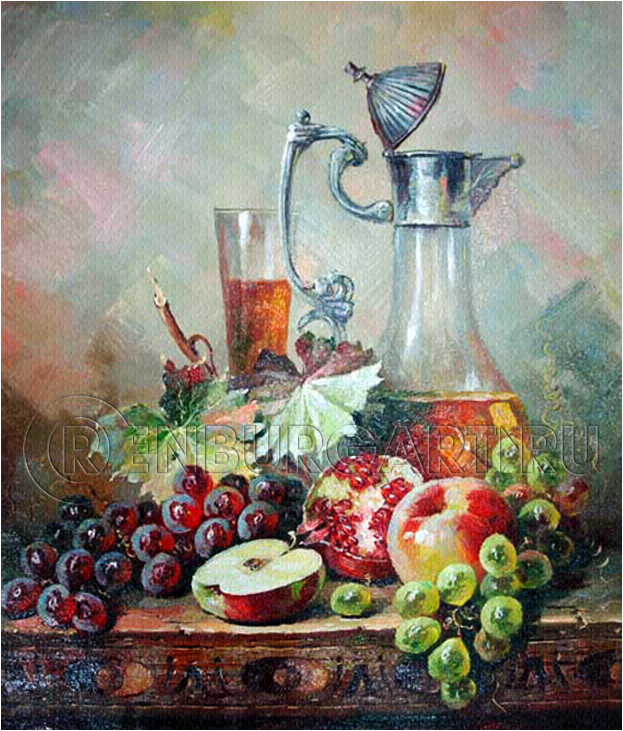 Картина “Кувшин и фрукты”, холст, масло