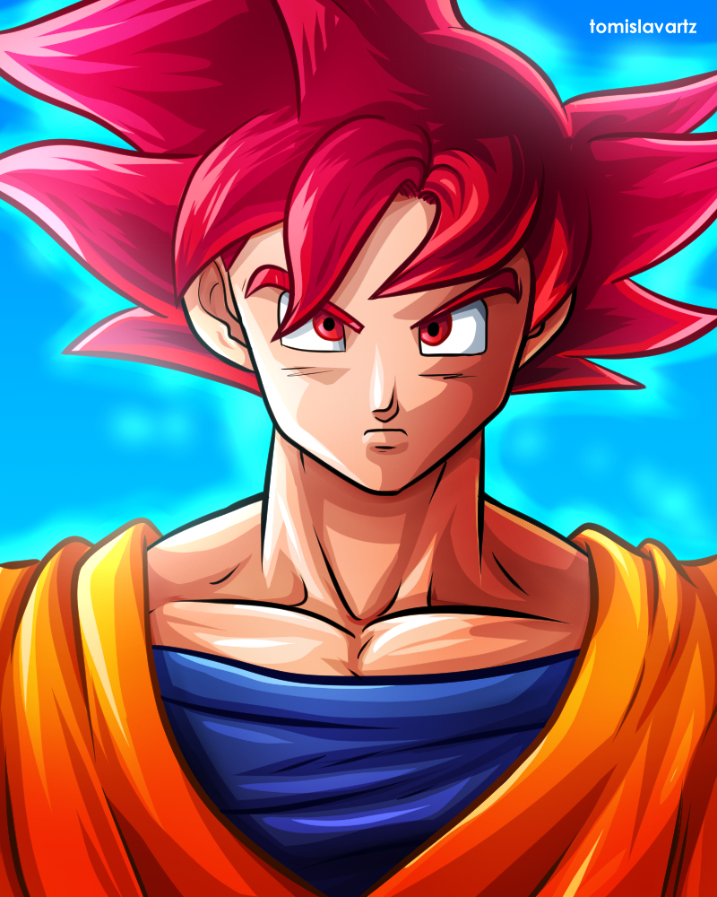 Son Goku (Super Saiyan God) by TomislavArtz on DeviantArt