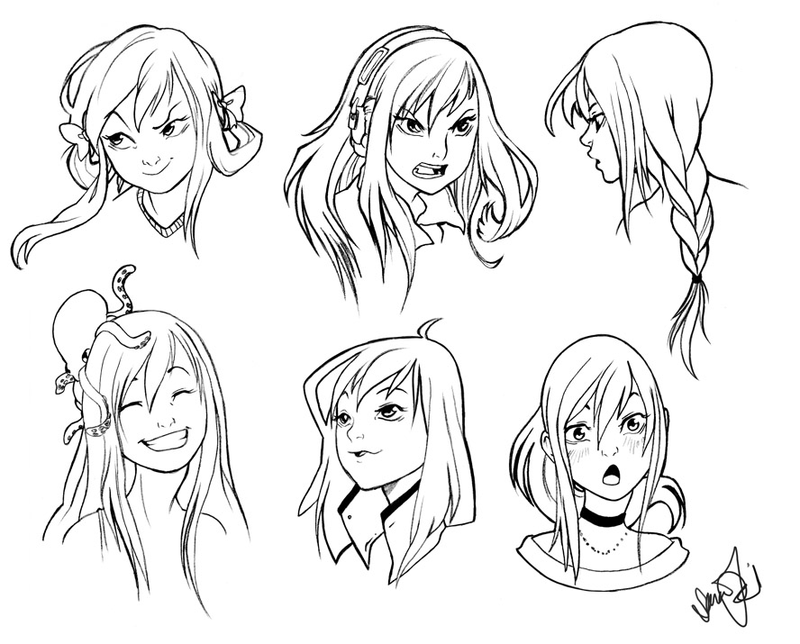 girl expressions Anime face