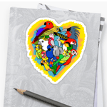 I heart parrots sticker