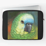 Blue Fronted Amazon Parrot Realistic Painting Laptop Sleeve