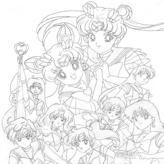 sailor moon all sailor scouts coloring pages - photo #22