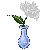 White Rose in teardrop crystal vase