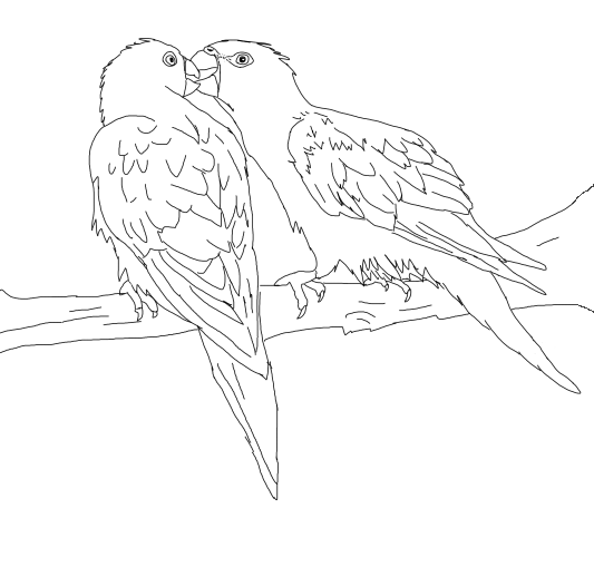 Birds Kissing Lineart by DieselPaws on DeviantArt